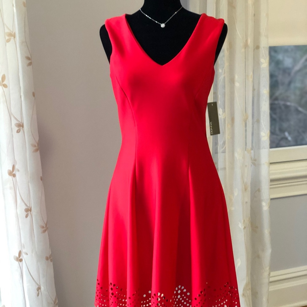 New W Tags FitnFlare A-Line Red Dress